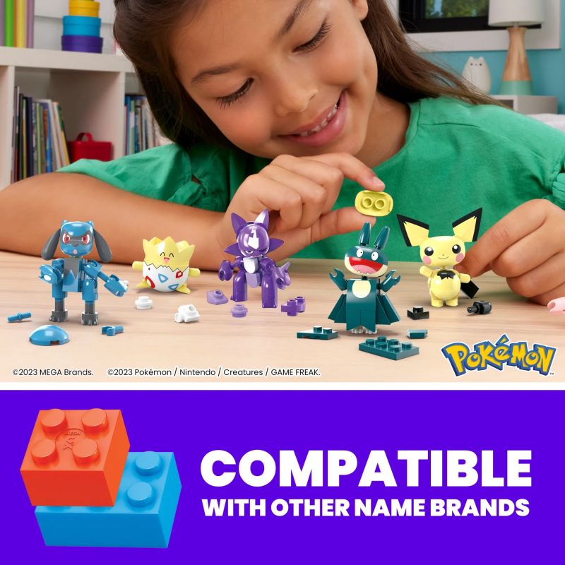 MEGA BLOKS HKT24 POKÉMON BÓNG 8 LOẠI bộ đồ chơi xếp lắp ráp ghép mô hình Movie & Game POKÉMON TRAINER 8 PACK Phim Và Trò Chơi 189 khối