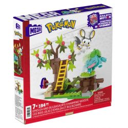 MEGA BLOKS HTH69 POKÉMON ELECTABUZZ VÀ BULBASAUR bộ đồ chơi xếp lắp ráp ghép mô hình Movie & Game POKÉMON EMOLGA AND BULBASAUR'S CHARMING WOODS Phim Và Trò Chơi 194 khối