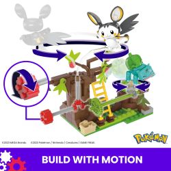 MEGA BLOKS HTH69 POKÉMON ELECTABUZZ VÀ BULBASAUR bộ đồ chơi xếp lắp ráp ghép mô hình Movie & Game POKÉMON EMOLGA AND BULBASAUR'S CHARMING WOODS Phim Và Trò Chơi 194 khối