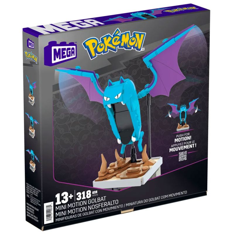 MEGA BLOKS HTH72 POKÉMON DƠI MIỆNG RỘNG bộ đồ chơi xếp lắp ráp ghép mô hình Movie & Game POKÉMON MINI MOTION GOLBAT Phim Và Trò Chơi 318 khối