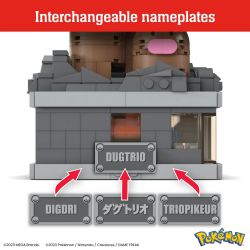 MEGA BLOKS HTH73 POKÉMON BA CON CHUỘT NĂNG ĐỘNG bộ đồ chơi xếp lắp ráp ghép mô hình Movie & Game POKÉMON MINI MOTION DUGTRIO Phim Và Trò Chơi 350 khối
