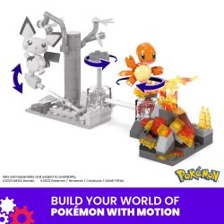 MEGA BLOKS HTH86 POKÉMON CHARMANDER BEYBLADE bộ đồ chơi xếp lắp ráp ghép mô hình Movie & Game POKÉMON CHARMANDER'S FIRE-TYPE SPIN Phim Và Trò Chơi 81 khối