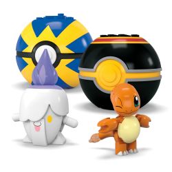 MEGA BLOKS HTJ06 POKÉMON ĐỘI HỆ LỬA bộ đồ chơi xếp lắp ráp ghép mô hình Movie & Game POKÉMON FIRE-TYPE TRAINER TEAM Phim Và Trò Chơi 105 khối