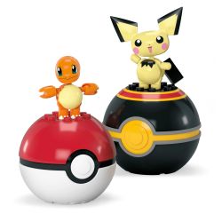 MEGA BLOKS HXP13 POKÉMON CHARMANDER VÀ PICHU bộ đồ chơi xếp lắp ráp ghép mô hình Movie & Game POKÉMON CHARMANDER & PICHU Phim Và Trò Chơi 40 khối