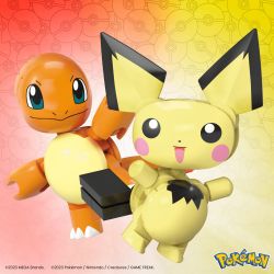 MEGA BLOKS HXP13 POKÉMON CHARMANDER VÀ PICHU bộ đồ chơi xếp lắp ráp ghép mô hình Movie & Game POKÉMON CHARMANDER & PICHU Phim Và Trò Chơi 40 khối