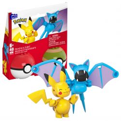 MEGA BLOKS HXP12 POKÉMON PIKACHU VÀ SUPERBAT bộ đồ chơi xếp lắp ráp ghép mô hình Movie & Game POKÉMON PIKACHU & ZUBAT Phim Và Trò Chơi 40 khối