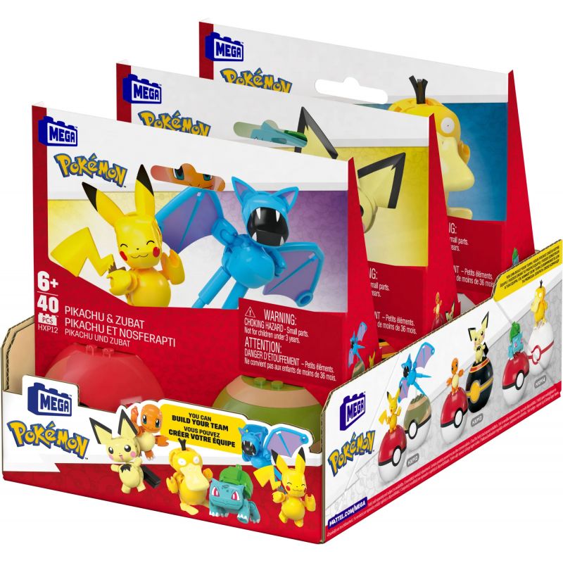 MEGA BLOKS HXP11 POKÉMON BÓNG bộ đồ chơi xếp lắp ráp ghép mô hình Movie & Game POKÉMON BALL 2-PACK Phim Và Trò Chơi 143 khối