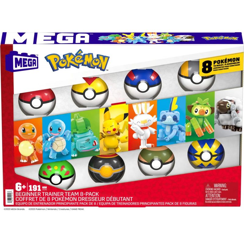 MEGA BLOKS HTJ75 POKÉMON HUẤN LUYỆN VIÊN bộ đồ chơi xếp lắp ráp ghép mô hình Movie & Game POKÉMON TRAINERTEAM Phim Và Trò Chơi 191 khối