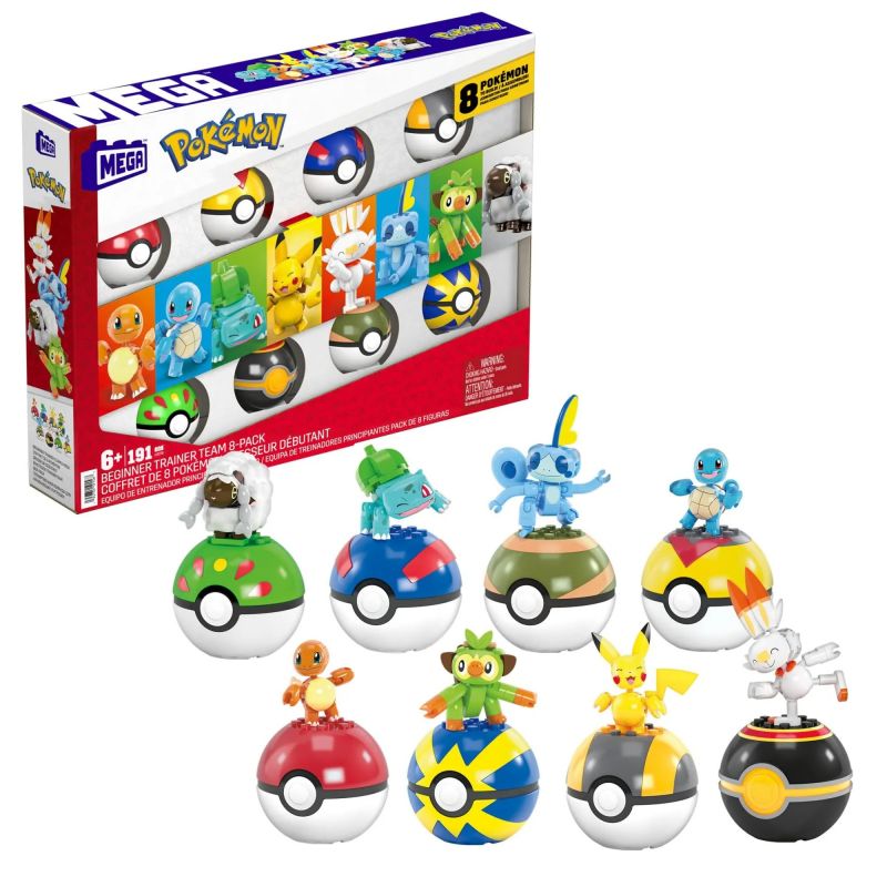 MEGA BLOKS HTJ75 POKÉMON HUẤN LUYỆN VIÊN bộ đồ chơi xếp lắp ráp ghép mô hình Movie & Game POKÉMON TRAINERTEAM Phim Và Trò Chơi 191 khối