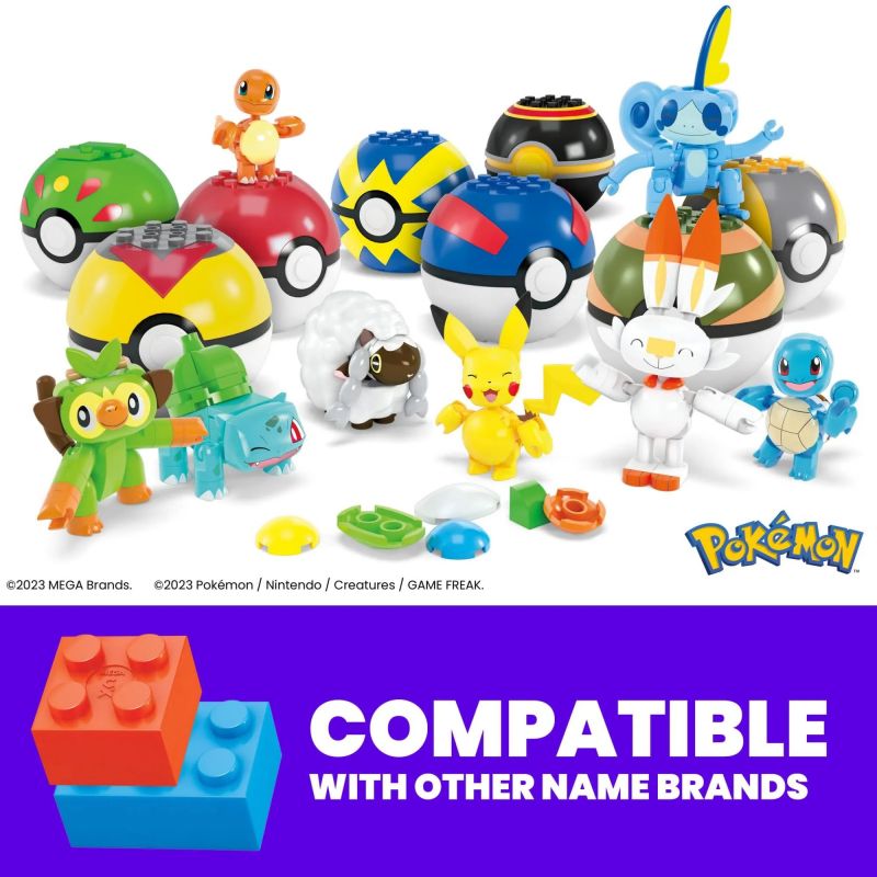MEGA BLOKS HTJ75 POKÉMON HUẤN LUYỆN VIÊN bộ đồ chơi xếp lắp ráp ghép mô hình Movie & Game POKÉMON TRAINERTEAM Phim Và Trò Chơi 191 khối