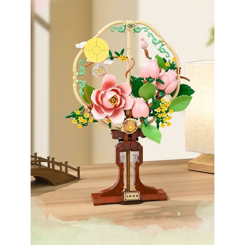 KEEPPLEY K10401 10401 QUẠT HOA HỒNG bộ đồ chơi xếp lắp ráp ghép mô hình Arts & Crafts 608 khối