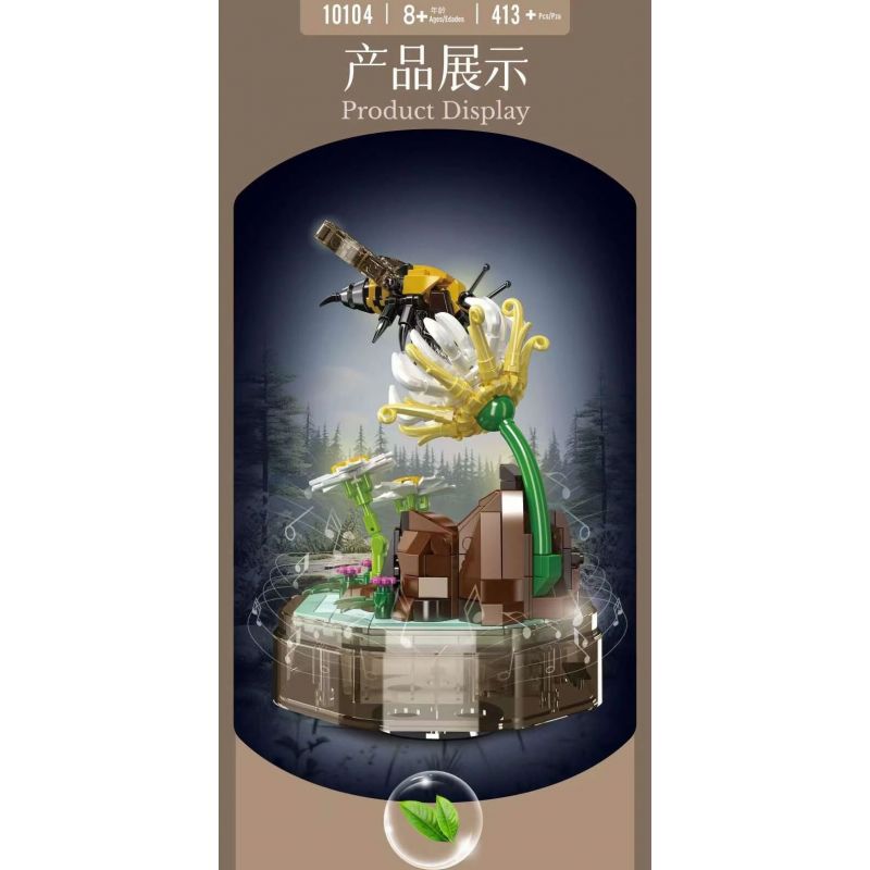 MouldKing 10104 Mould King 10104 THẾ GIỚI CÔN TRÙNG ONG bộ đồ chơi xếp lắp ráp ghép mô hình INSECT WORLD 413 khối