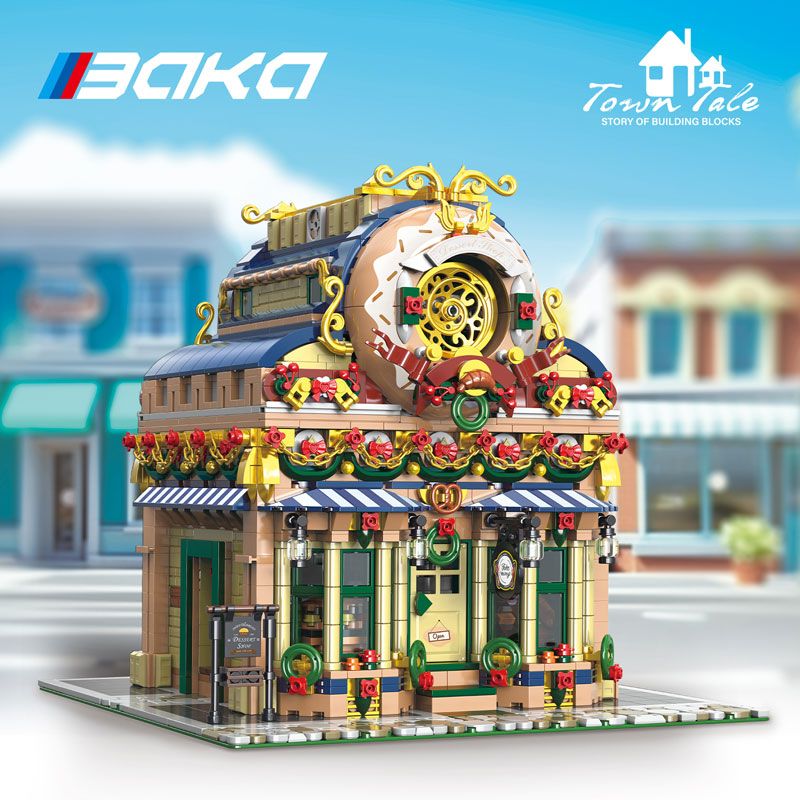 BAKA TECHNOLOGY 33202 XƯỞNG BÁNH RÁN bộ đồ chơi xếp lắp ráp ghép mô hình Creator DONUT DESSERT WORKSHOP Sáng Tạo 3945 khối