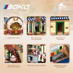 BAKA TECHNOLOGY 33202 XƯỞNG BÁNH RÁN bộ đồ chơi xếp lắp ráp ghép mô hình Creator DONUT DESSERT WORKSHOP Sáng Tạo 3945 khối