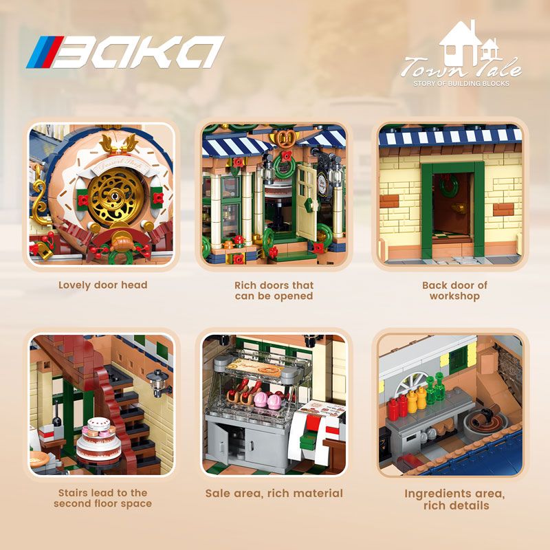 BAKA TECHNOLOGY 33202 XƯỞNG BÁNH RÁN bộ đồ chơi xếp lắp ráp ghép mô hình Creator DONUT DESSERT WORKSHOP Sáng Tạo 3945 khối