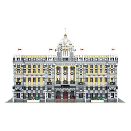 BAKA TECHNOLOGY 33205 TÒA NHÀ NGÂN HÀNG HSBC THƯỢNG HẢI bộ đồ chơi xếp lắp ráp ghép mô hình Creator SHANGHAI HSBC BANK Sáng Tạo 10423 khối