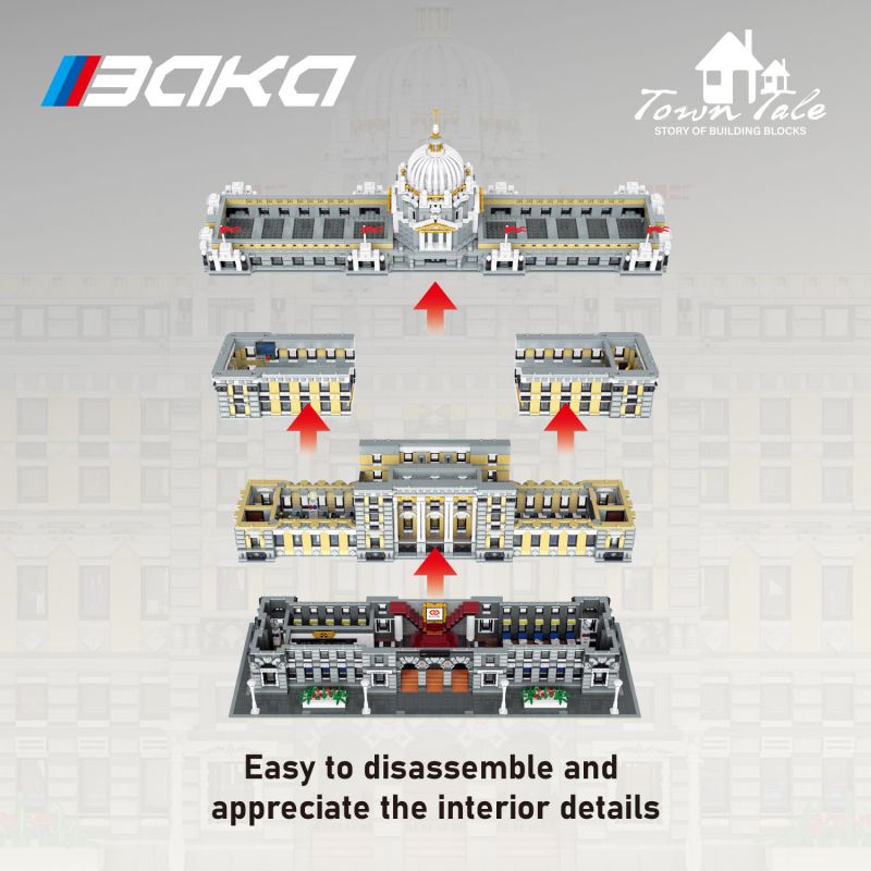 BAKA TECHNOLOGY 33205 TÒA NHÀ NGÂN HÀNG HSBC THƯỢNG HẢI bộ đồ chơi xếp lắp ráp ghép mô hình Creator SHANGHAI HSBC BANK Sáng Tạo 10423 khối