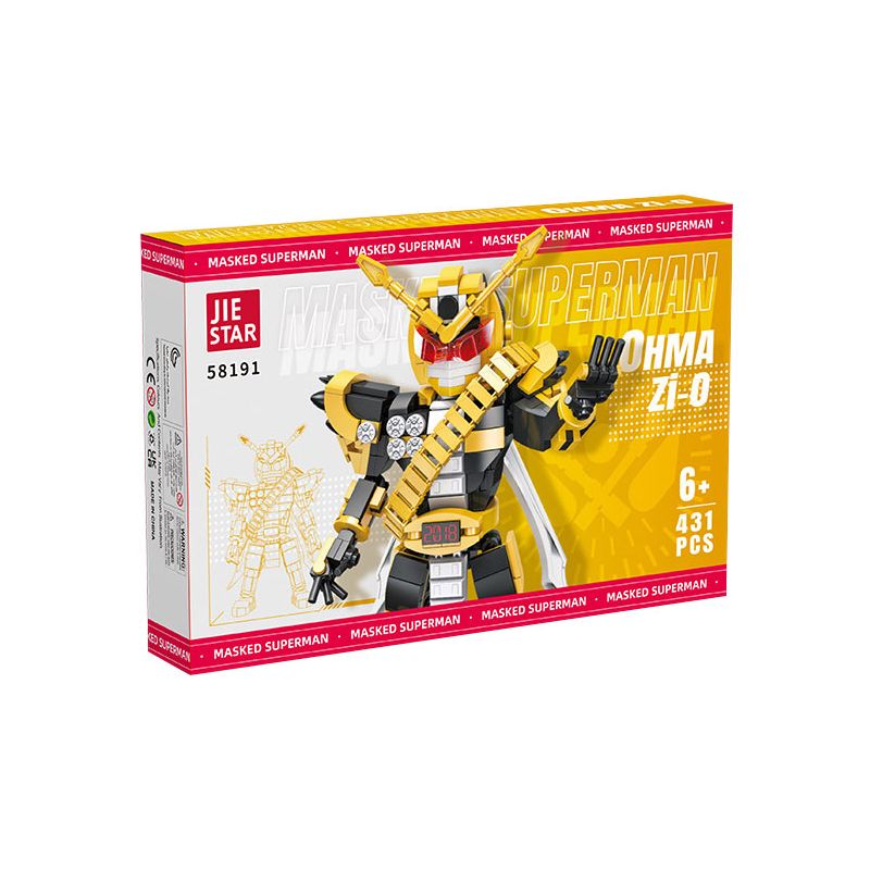 JIESTAR 58191 KAMEN RIDER ZI-O bộ đồ chơi xếp lắp ráp ghép mô hình Movie & Game MASKED SUPERMAN OHMA ZI-O Phim Và Trò Chơi 431 khối