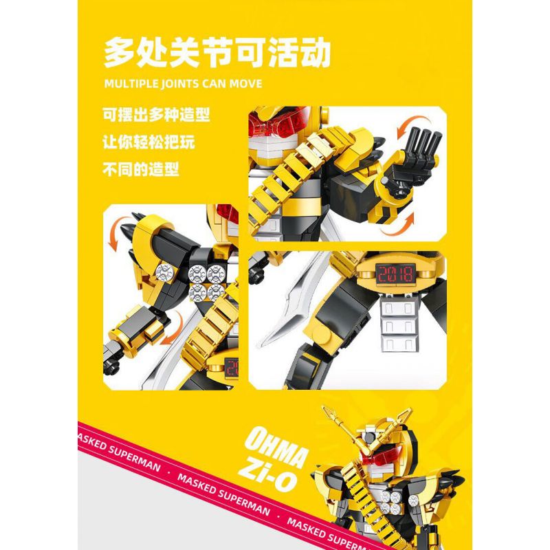 JIESTAR 58191 KAMEN RIDER ZI-O bộ đồ chơi xếp lắp ráp ghép mô hình Movie & Game MASKED SUPERMAN OHMA ZI-O Phim Và Trò Chơi 431 khối