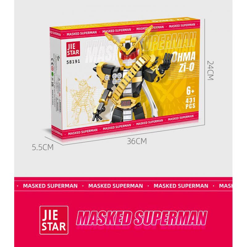 JIESTAR 58191 KAMEN RIDER ZI-O bộ đồ chơi xếp lắp ráp ghép mô hình Movie & Game MASKED SUPERMAN OHMA ZI-O Phim Và Trò Chơi 431 khối