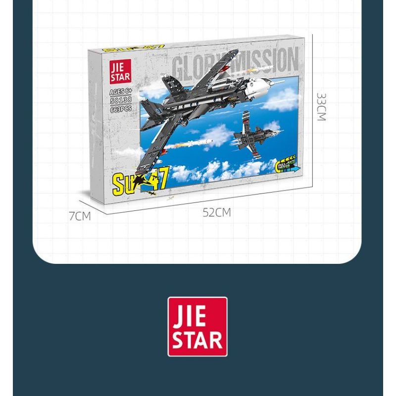 JIESTAR 58138 TIÊM KÍCH SU-47 bộ đồ chơi xếp lắp ráp ghép mô hình Technic SU-47 FIGHTER AIRCRAFT Kỹ Thuật Công Nghệ Cao Mô Hình Phương Tiện 669 khối
