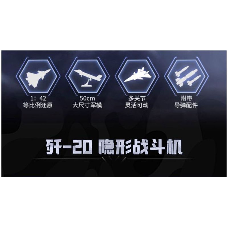 KEEPPLEY 22020 MÁY BAY CHIẾN ĐẤU PHIÊN BẢN NGỤY TRANG J-20 tỷ lệ 1:42 bộ đồ chơi xếp lắp ráp ghép mô hình Military Army Quân Sự Bộ Đội 1096 khối