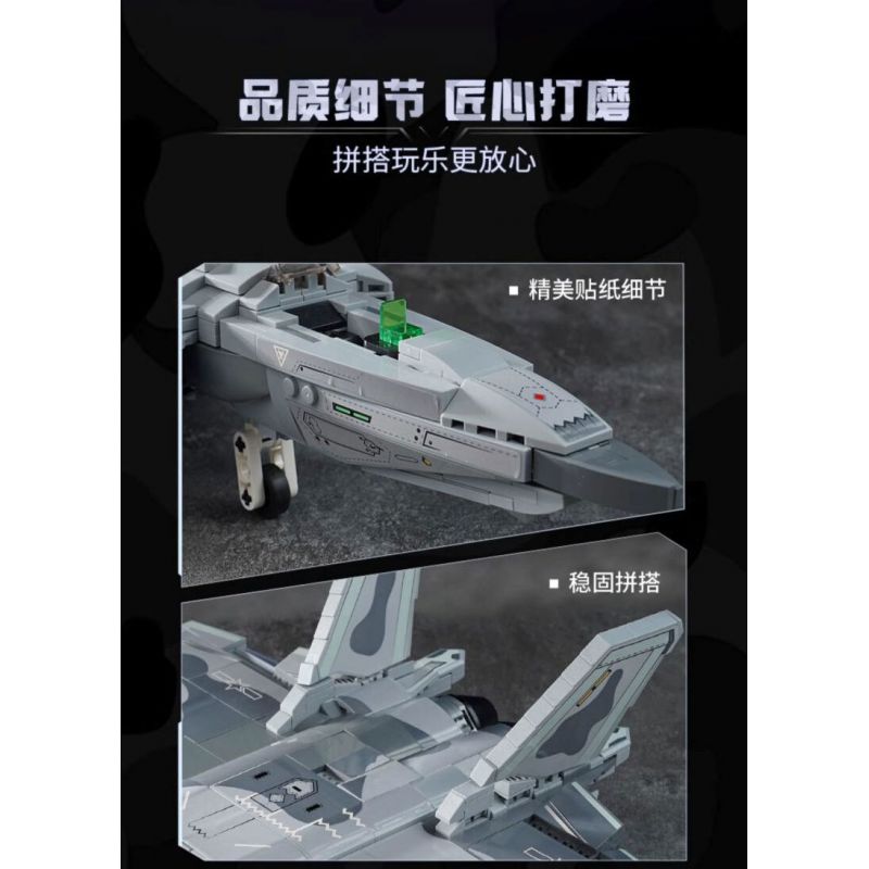 KEEPPLEY 22020 MÁY BAY CHIẾN ĐẤU PHIÊN BẢN NGỤY TRANG J-20 tỷ lệ 1:42 bộ đồ chơi xếp lắp ráp ghép mô hình Military Army Quân Sự Bộ Đội 1096 khối