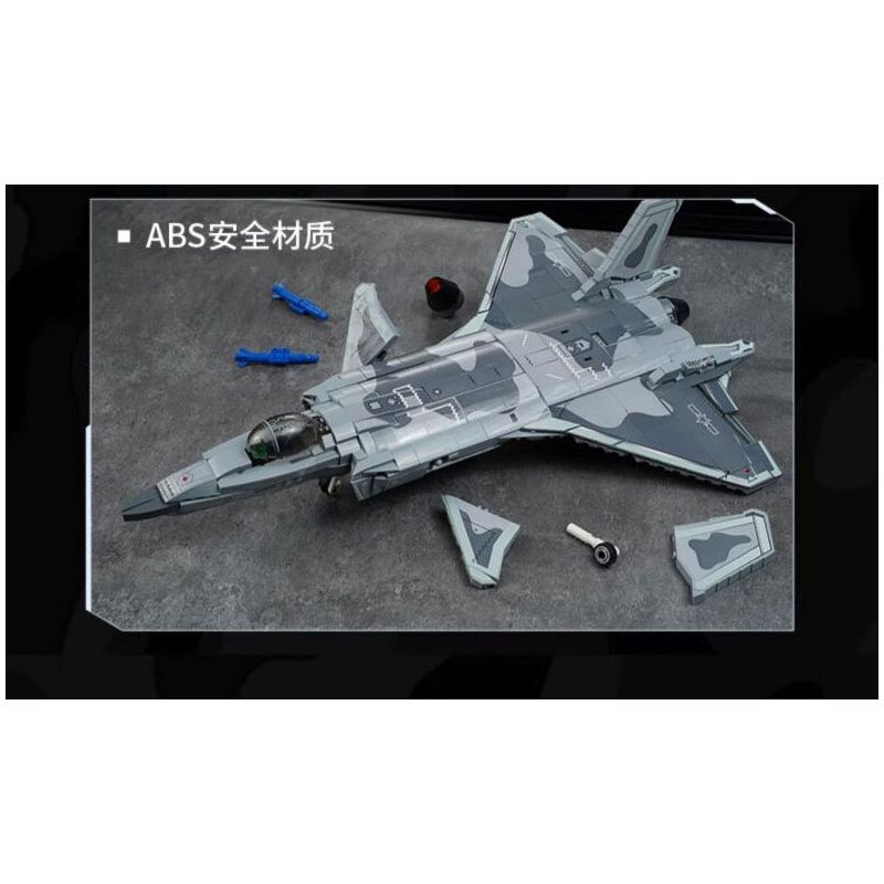 KEEPPLEY 22020 MÁY BAY CHIẾN ĐẤU PHIÊN BẢN NGỤY TRANG J-20 tỷ lệ 1:42 bộ đồ chơi xếp lắp ráp ghép mô hình Military Army Quân Sự Bộ Đội 1096 khối