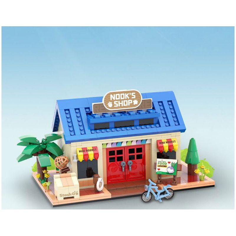 SMALL ANGLE JD034 HIỆP HỘI ĐỘNG VẬT bộ đồ chơi xếp lắp ráp ghép mô hình Movie & Game ANIMAL SOCIETY NOOK'S SHOP Phim Và Trò Chơi 840 khối