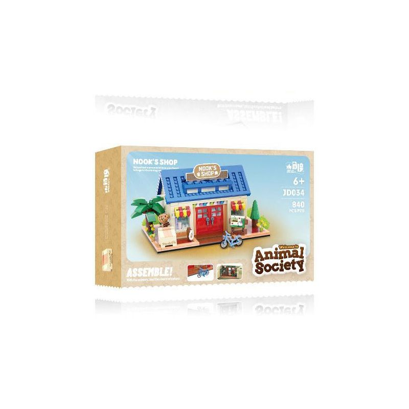 SMALL ANGLE JD034 HIỆP HỘI ĐỘNG VẬT bộ đồ chơi xếp lắp ráp ghép mô hình Movie & Game ANIMAL SOCIETY NOOK'S SHOP Phim Và Trò Chơi 840 khối