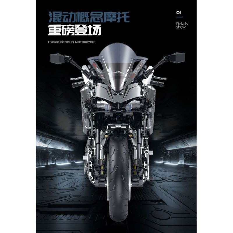 10753 GULY 60525 XE MÁY tỷ lệ 1:5 bộ đồ chơi xếp lắp ráp ghép mô hình Technic KAWASAKI Kỹ Thuật Công Nghệ Cao Mô Hình Phương Tiện 2156 khối