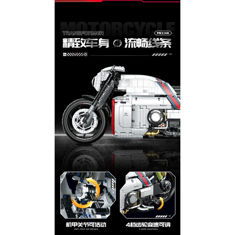 GULY 60520 XE MÁY BIẾN HÌNH tỷ lệ 1:5 bộ đồ chơi xếp lắp ráp ghép mô hình Technic LOTUS C-01 Kỹ Thuật Công Nghệ Cao Mô Hình Phương Tiện 2616 khối