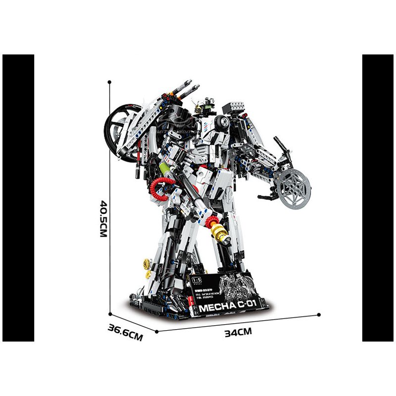 GULY 60520 XE MÁY BIẾN HÌNH tỷ lệ 1:5 bộ đồ chơi xếp lắp ráp ghép mô hình Technic LOTUS C-01 Kỹ Thuật Công Nghệ Cao Mô Hình Phương Tiện 2616 khối