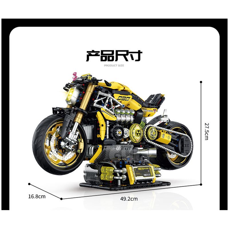 GULY 60519 XE MÁY CYBERPUNK tỷ lệ 1:5 bộ đồ chơi xếp lắp ráp ghép mô hình Technic Kỹ Thuật Công Nghệ Cao Mô Hình Phương Tiện 2752 khối