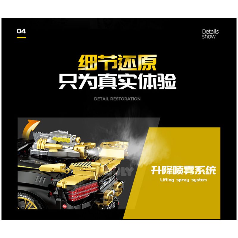 GULY 10631 XE THỂ THAO 1:8 tỷ lệ 1:8 bộ đồ chơi xếp lắp ráp ghép mô hình Technic Kỹ Thuật Công Nghệ Cao Mô Hình Phương Tiện 4368 khối