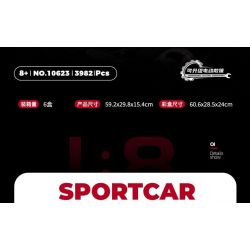 GULY 10623 XE THỂ THAO FERRARI 1:8 tỷ lệ 1:8 bộ đồ chơi xếp lắp ráp ghép mô hình Technic Kỹ Thuật Công Nghệ Cao Mô Hình Phương Tiện 3982 khối