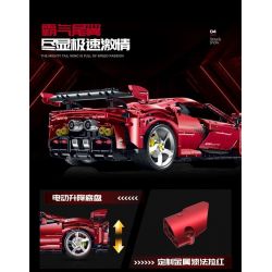 GULY 10623 XE THỂ THAO FERRARI 1:8 tỷ lệ 1:8 bộ đồ chơi xếp lắp ráp ghép mô hình Technic Kỹ Thuật Công Nghệ Cao Mô Hình Phương Tiện 3982 khối