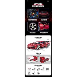 GULY 10623 XE THỂ THAO FERRARI 1:8 tỷ lệ 1:8 bộ đồ chơi xếp lắp ráp ghép mô hình Technic Kỹ Thuật Công Nghệ Cao Mô Hình Phương Tiện 3982 khối