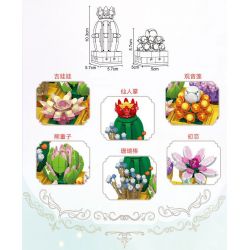JIESTAR 89108 CHẾ ĐỘ XEM PHỐ SÁNG TẠO CỬA HÀNG THỰC VẬT MỌNG NƯỚC bộ đồ chơi xếp lắp ráp ghép mô hình POTTED PLANT SHOP 2647 khối
