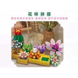 JIESTAR 89108 CHẾ ĐỘ XEM PHỐ SÁNG TẠO CỬA HÀNG THỰC VẬT MỌNG NƯỚC bộ đồ chơi xếp lắp ráp ghép mô hình POTTED PLANT SHOP 2647 khối