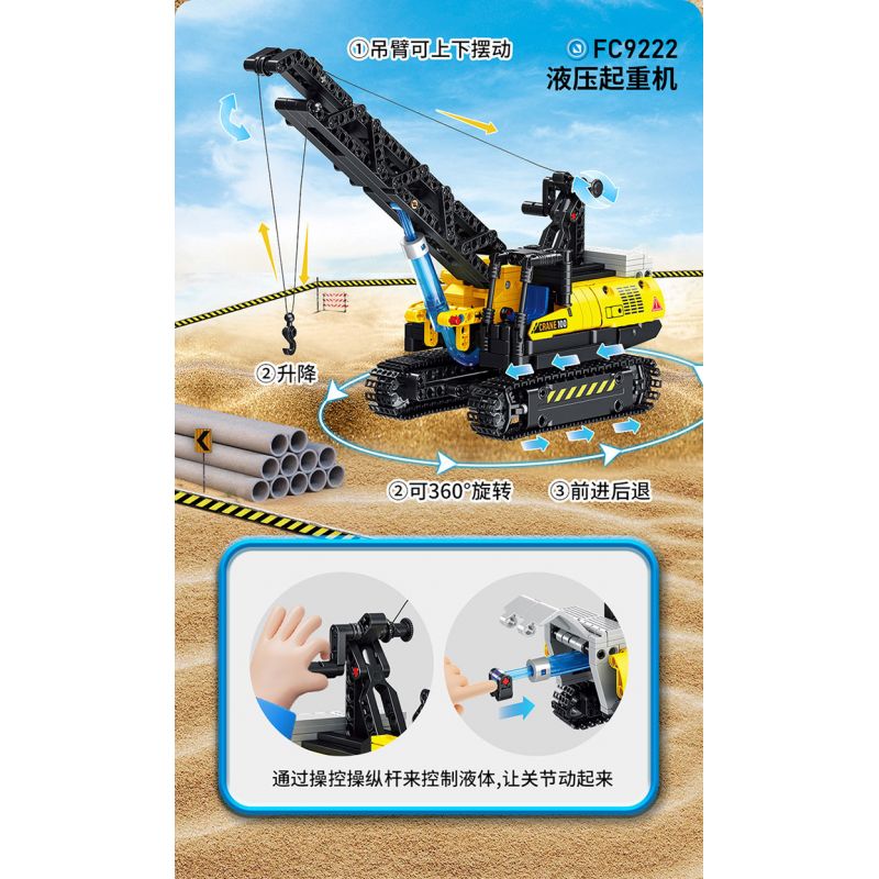 FORANGE FC9222 9222 CẦN CẨU THỦY LỰC bộ đồ chơi xếp lắp ráp ghép mô hình Technic Kỹ Thuật Công Nghệ Cao Mô Hình Phương Tiện 528 khối