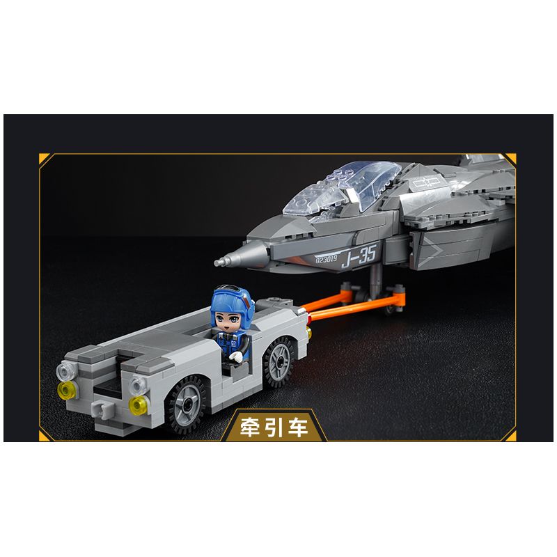 KEEPPLEY 23019 PHIÊN BẢN CƠ SỞ CỦA MÁY BAY CHIẾN ĐẤU TÀNG HÌNH J-35 tỷ lệ 1:36 bộ đồ chơi xếp lắp ráp ghép mô hình Military Army Quân Sự Bộ Đội 1877 khối