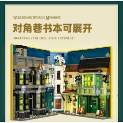 JIESTAR JJ9058 9058 CUỐN SÁCH HẺM CHÉO KỲ DIỆU bộ đồ chơi xếp lắp ráp ghép mô hình Harry Potter WIZARD WORLD MONMENT THE WAND SHOP & BOOKS Chú Bé Phù Thủy 1976 khối