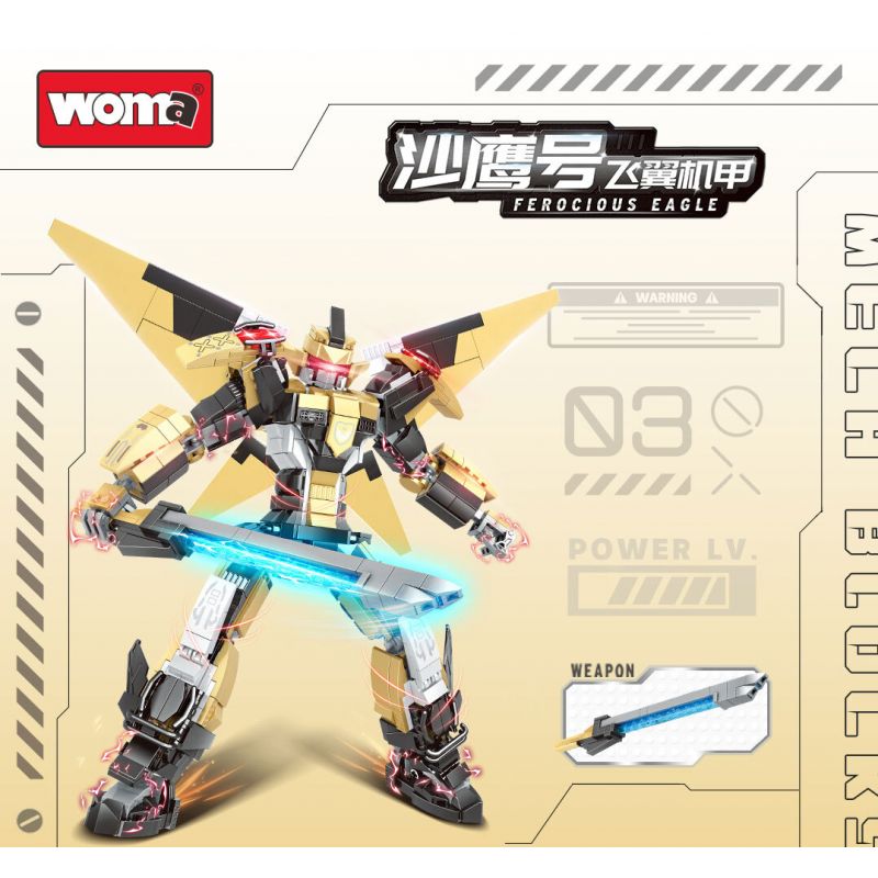 WOMA C4004 4004 MECHA CÁNH BAY SAND EAGLE bộ đồ chơi xếp lắp ráp ghép mô hình FEROCIOUS EAGLE 1090 khối