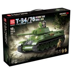 QuanGuan 100276 Quan Guan 100276 XE TĂNG HẠNG TRUNG T34/76 (MODEL 1941) bộ đồ chơi xếp lắp ráp ghép mô hình Military Army Quân Sự Bộ Đội 943 khối