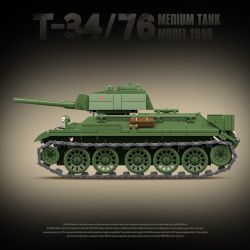 QuanGuan 100276 Quan Guan 100276 XE TĂNG HẠNG TRUNG T34/76 (MODEL 1941) bộ đồ chơi xếp lắp ráp ghép mô hình Military Army Quân Sự Bộ Đội 943 khối