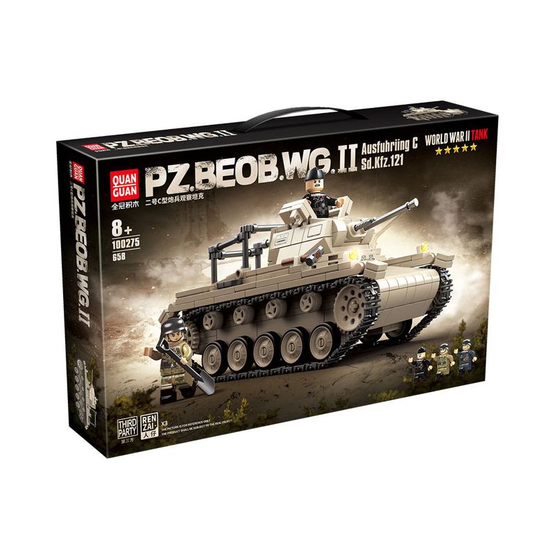 Lego QUANGUAN 100275 PZ.BEOB.WG.II Xếp hình lắp ráp ghép mô hình Xe tăng quan sát pháo binh loại C