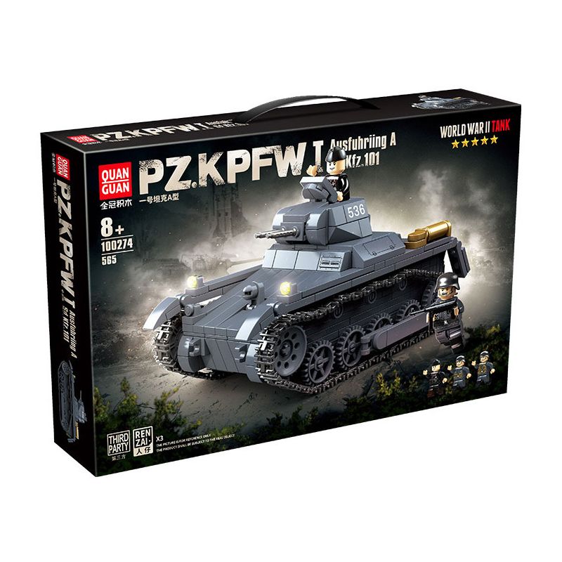 QuanGuan 100274 Quan Guan 100274 XE TĂNG 1 LOẠI A bộ đồ chơi xếp lắp ráp ghép mô hình Military Army Quân Sự Bộ Đội 565 khối