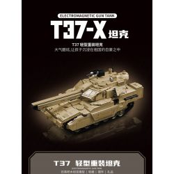 KOZOSHA 2215 XE TĂNG T37-X bộ đồ chơi xếp lắp ráp ghép mô hình Military Army T37-X ELECTROMAGNETIC GUN TANK Quân Sự Bộ Đội 782 khối