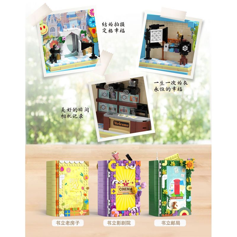 ZHEGAO 958004 STUDIO CHỤP ẢNH BOOKEND bộ đồ chơi xếp lắp ráp ghép mô hình BOOK SHELF 948 khối